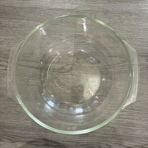 PYREX #344 Straight Side 8.25" Clear Glass Mixing Bowl Handles 3Qt Oven Ware